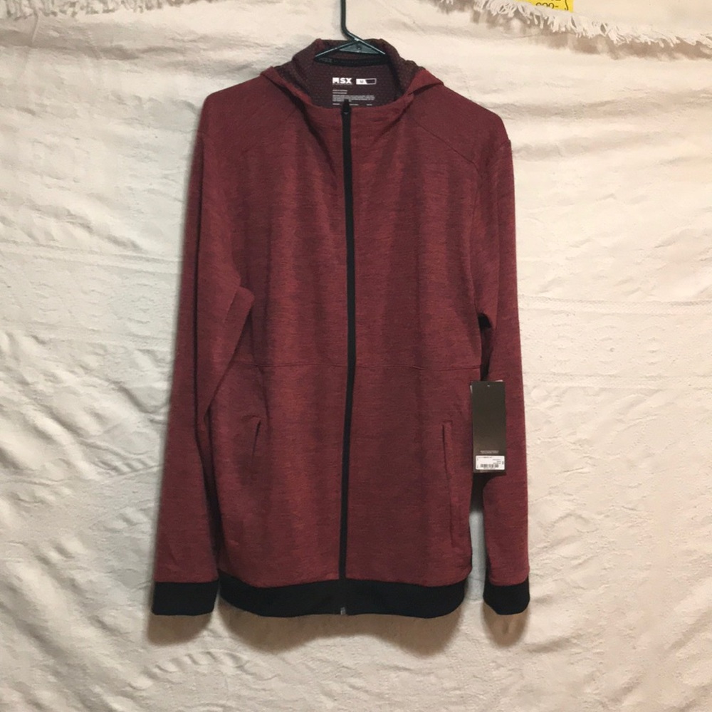 nwt heathered red zip up hoodie